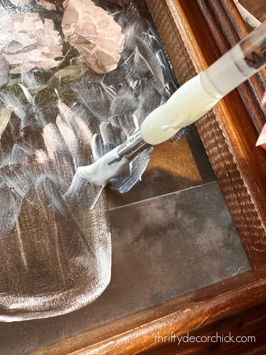 matte Mod Podge brushstrokes